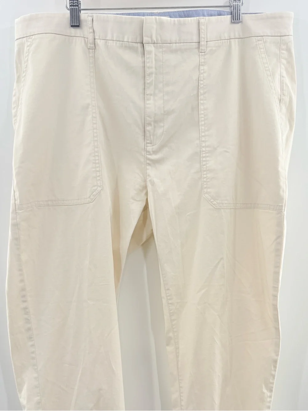 J. Crew Slim Boyfriend Chino Pants Lightweight Cotton Blend Cream Beige Size 34